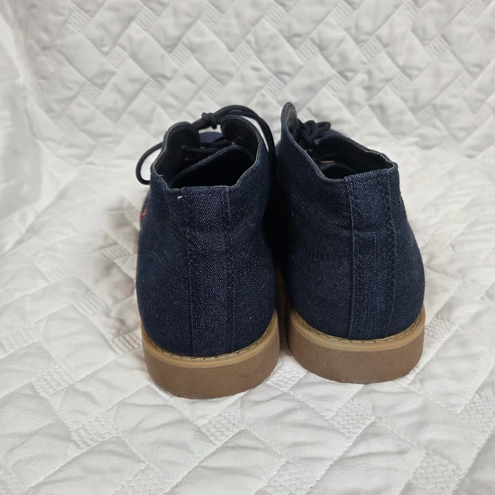Levi's Strauss & Co Blue Denim Fabric Chukka Lace Up Boots Shoes Size Men's 12